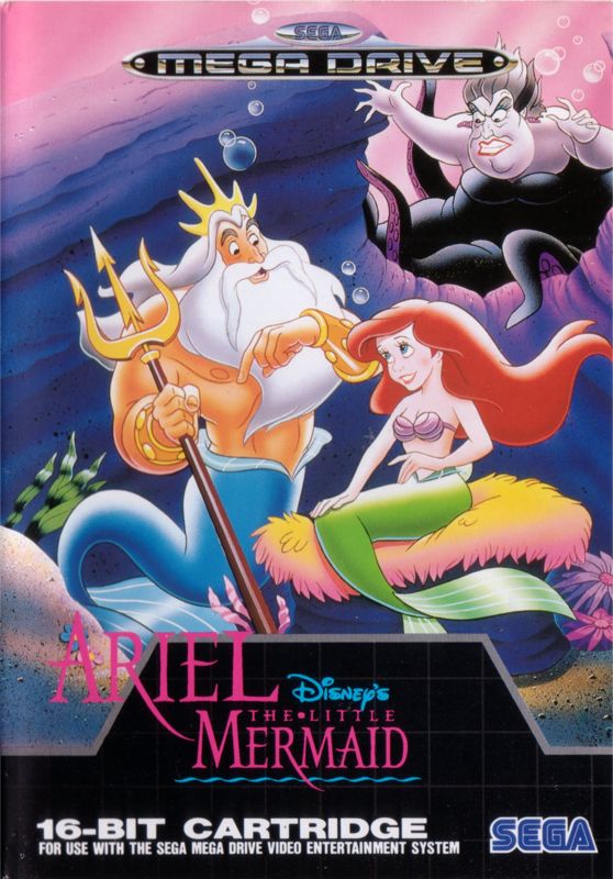 Ariel the Little Mermaid box art for Sega Genesis